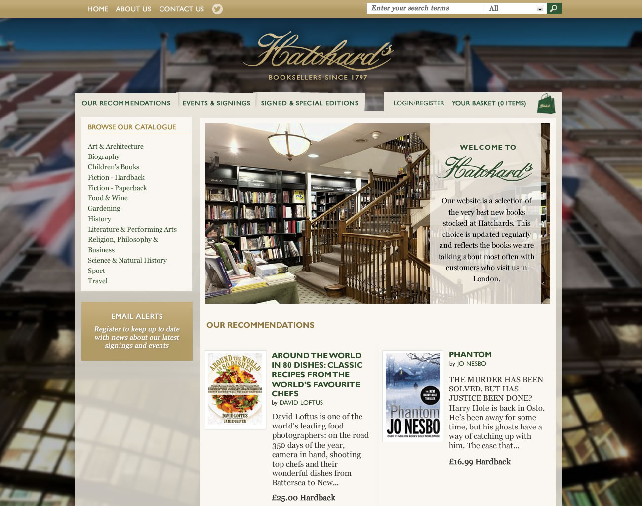 Hatchards website homepage