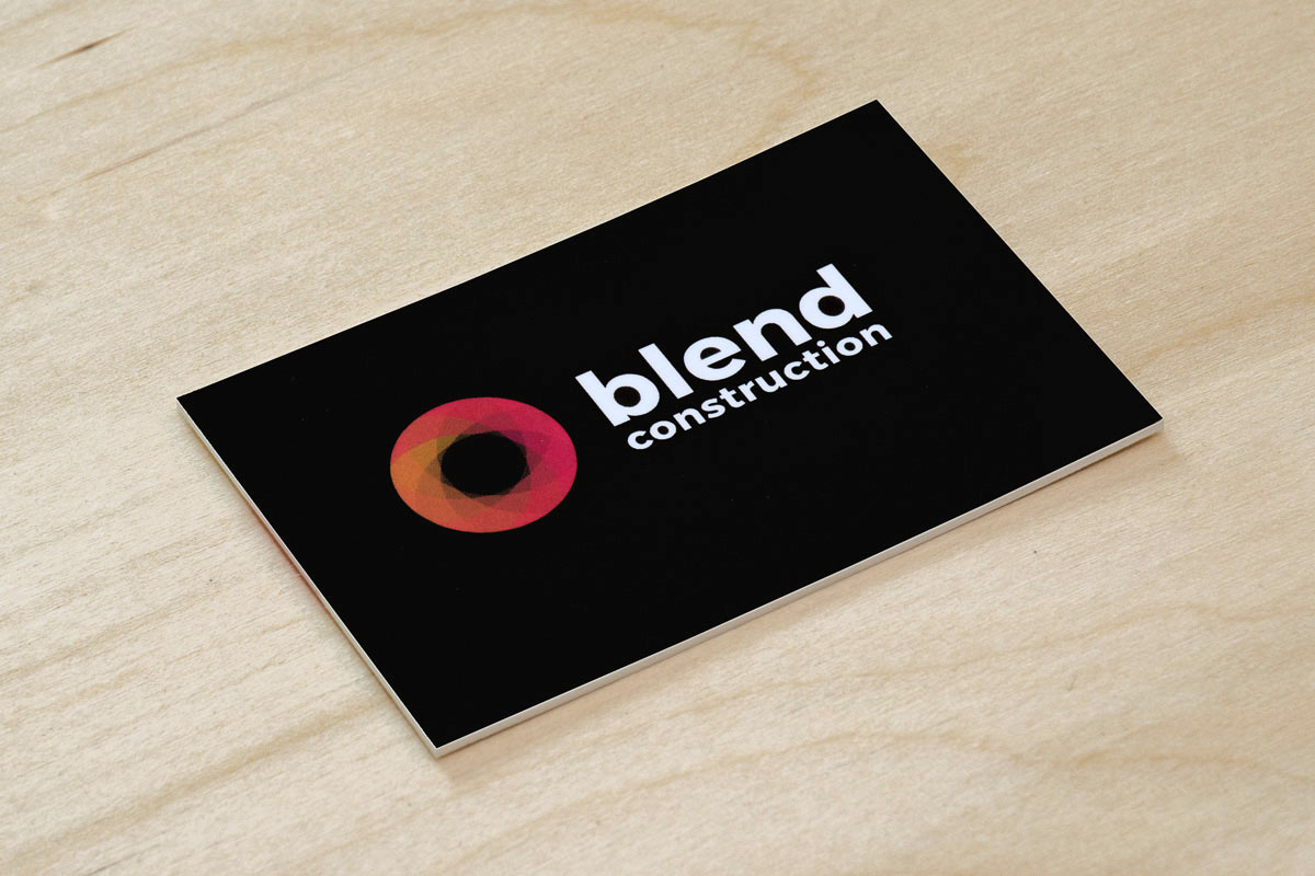 Blend construction business card reverse side