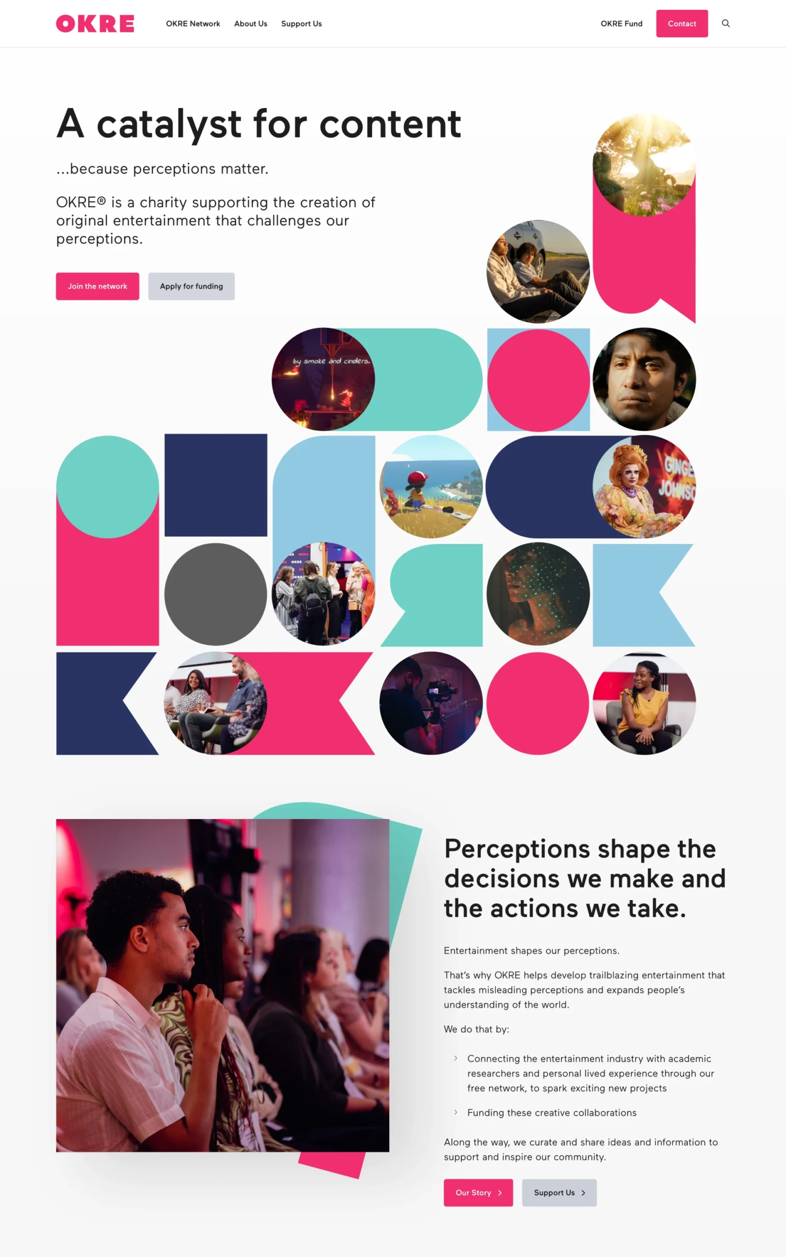 OKRE website homepage