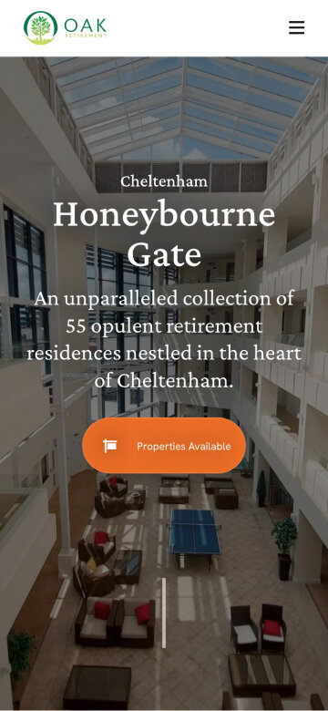 Honeybourne Gate web page on mobile device