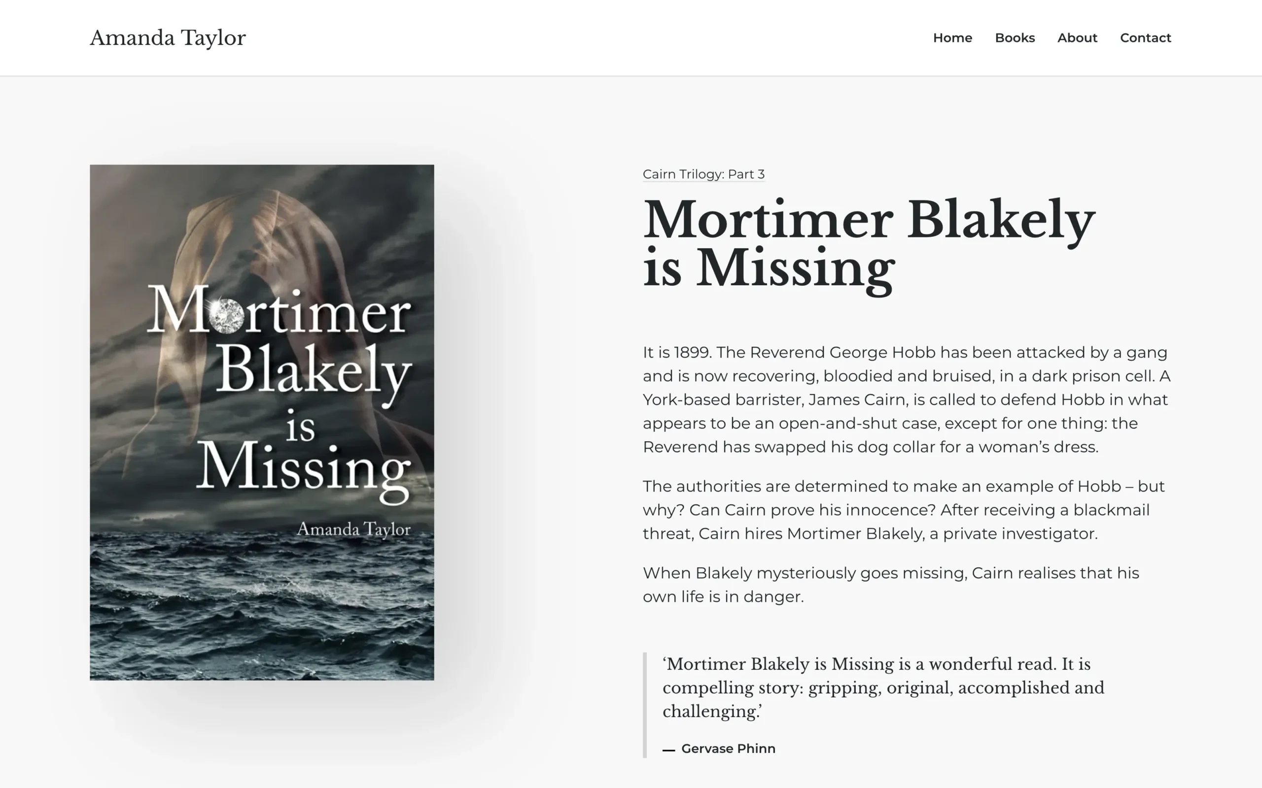 Amanda Taylor website Mortimer Blakely is Missing page