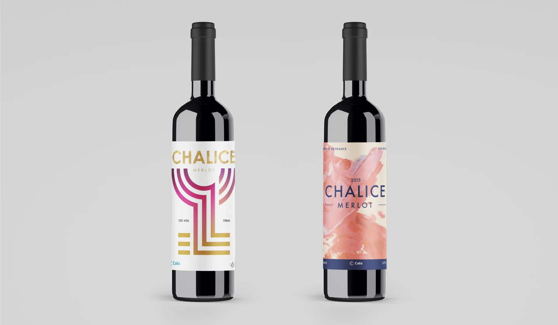 Chalice wine bottles