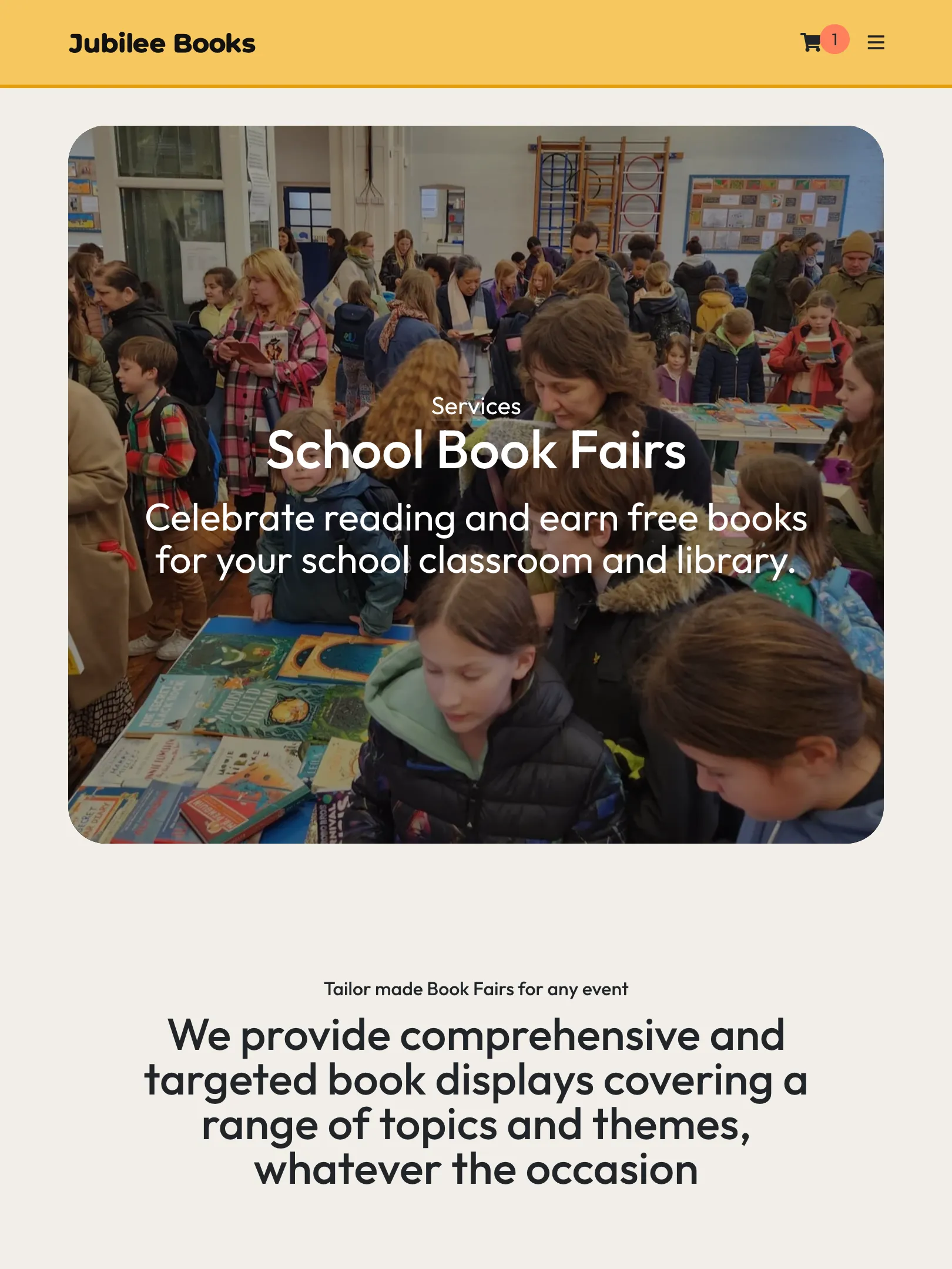 Jubilee Books website - Books Fairs for schools page