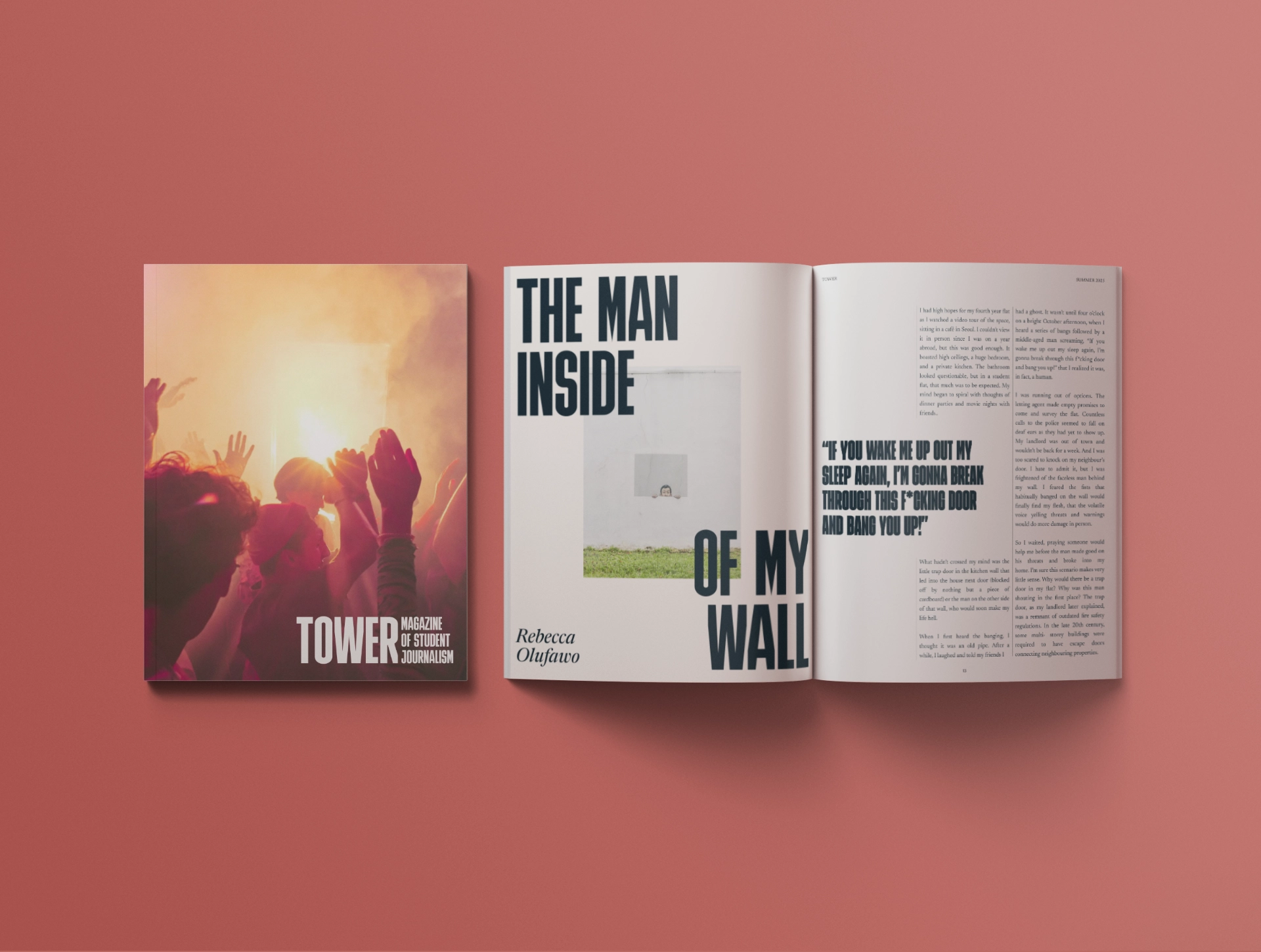 Tower Magazine cover and page spread