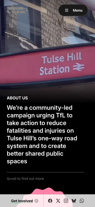 Transform Tulse Hill website mobile screen shot