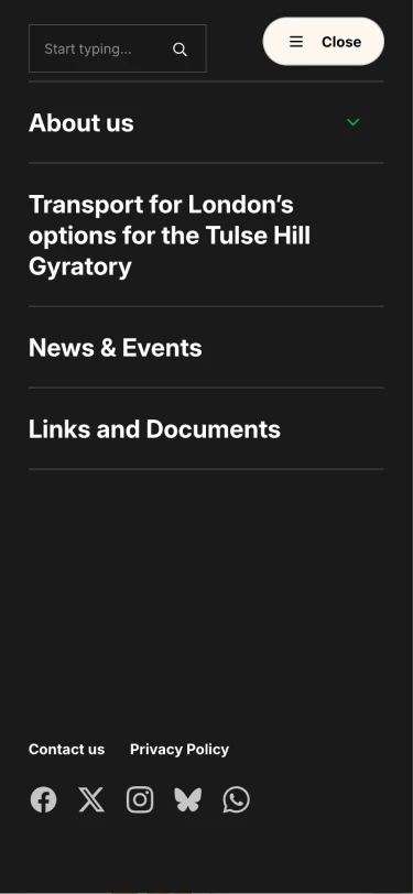 Transform Tulse Hill website mobile screen shot