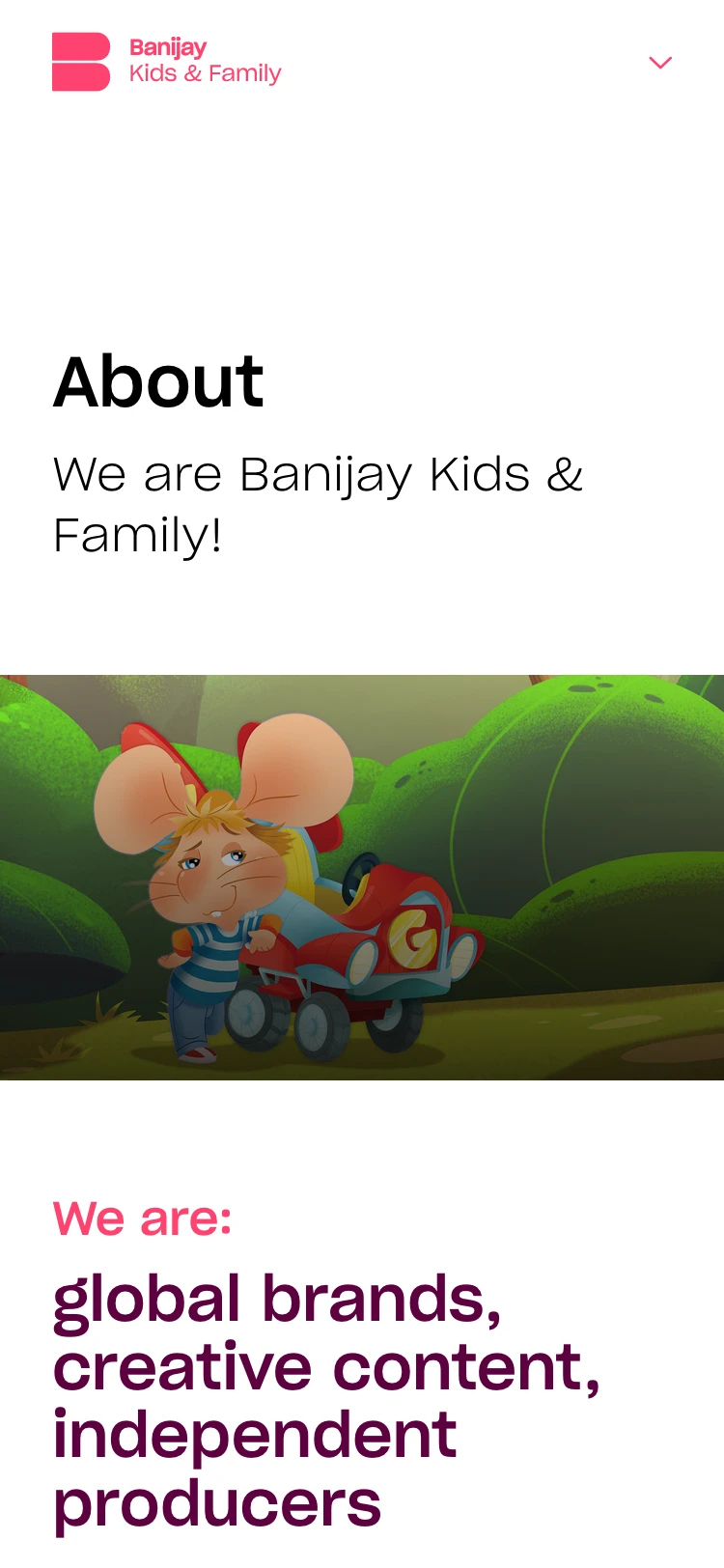 Banijay website on mebile device