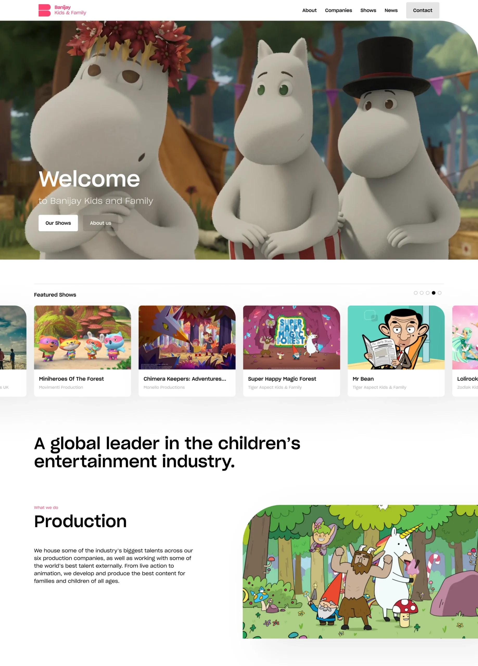 Banijay Kids home page