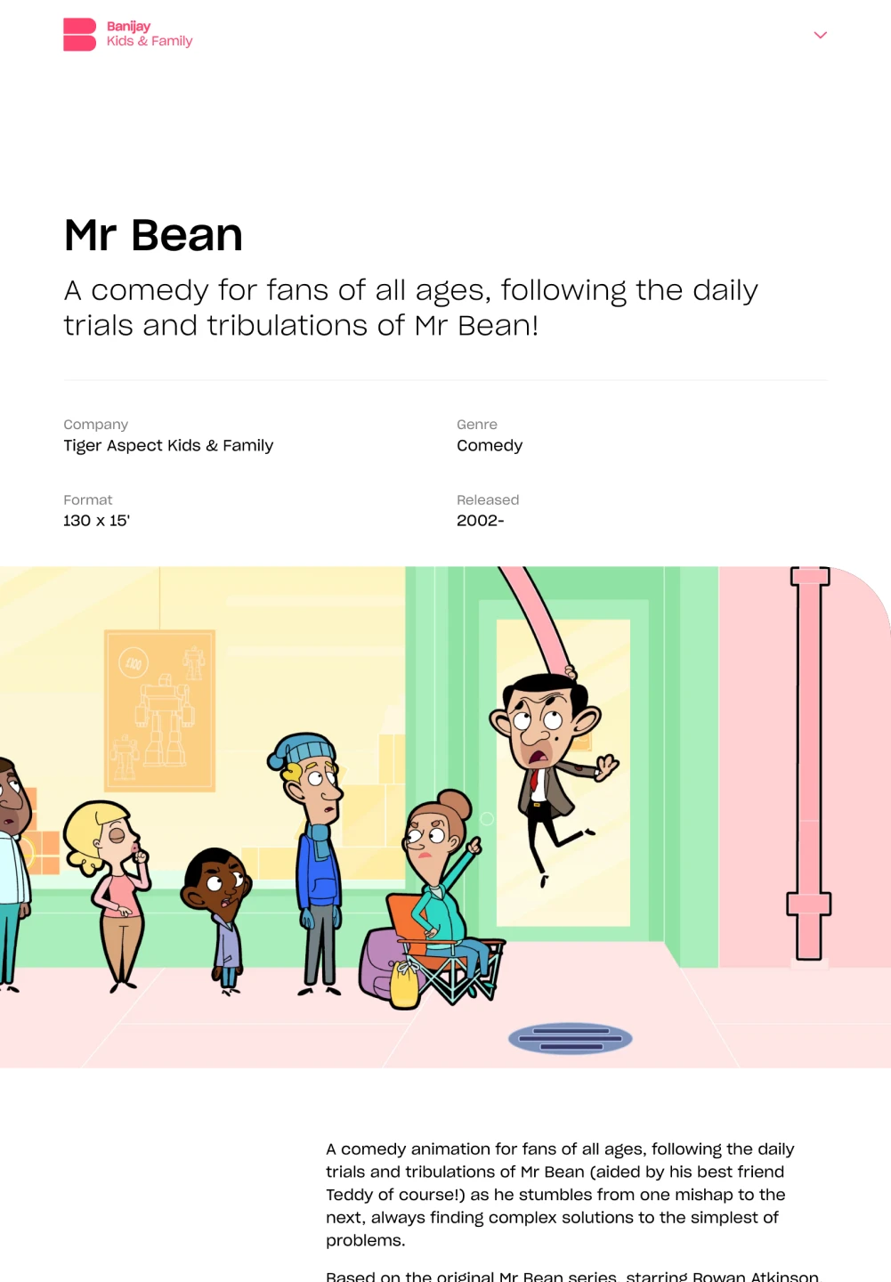 Banijay Kids website Mr. Bean
