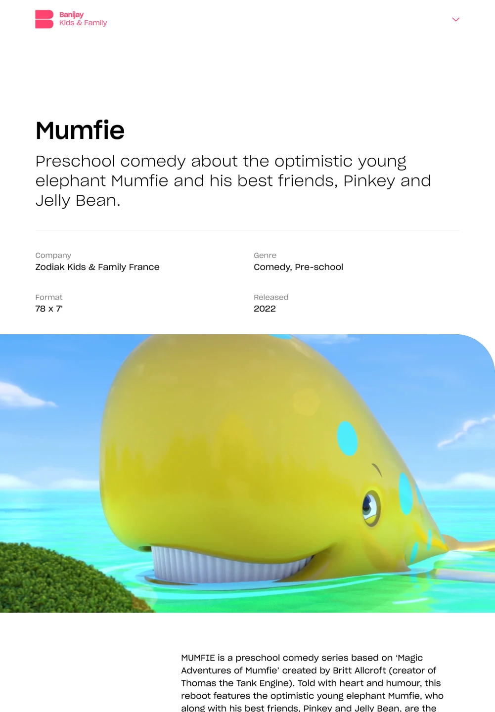 Banijay Kids website Mumfie