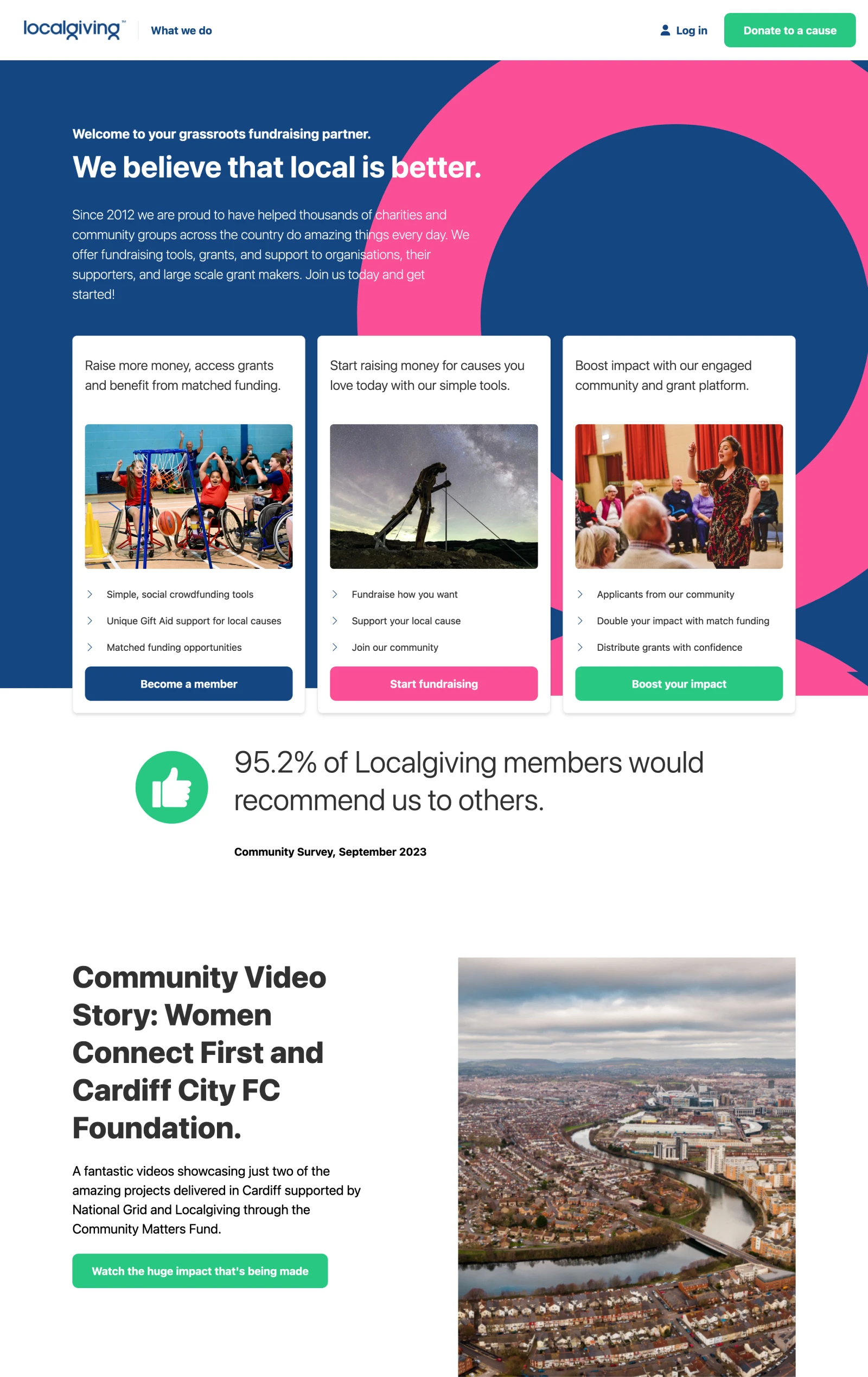 Local Giving website home page